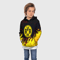 Толстовка-худи детская Borussia краски соты, цвет: 3D-белый — фото 2