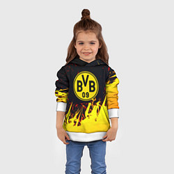 Толстовка-худи детская Borussia краски соты, цвет: 3D-белый — фото 2