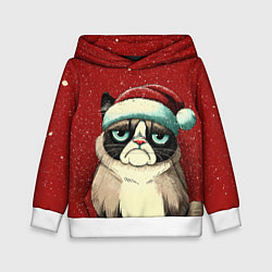 Детская толстовка Грустный Новогодний мем котик