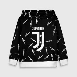 Толстовка-худи детская Ювентус армейский стиль, цвет: 3D-белый