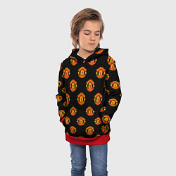 Толстовка-худи детская Manchester United Pattern, цвет: 3D-красный — фото 2