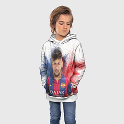 Толстовка-худи детская Neymar FCB, цвет: 3D-белый — фото 2