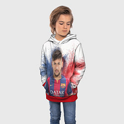 Толстовка-худи детская Neymar FCB, цвет: 3D-красный — фото 2