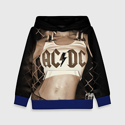 Толстовка-худи детская AC/DC Girl, цвет: 3D-синий