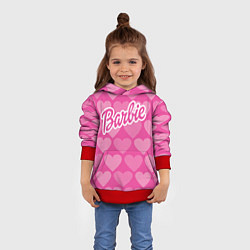 Толстовка-худи детская Barbie, цвет: 3D-красный — фото 2