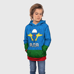 Толстовка-худи детская Флаг ВДВ, цвет: 3D-красный — фото 2