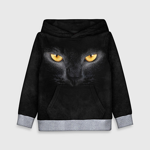 Детская толстовка Черная кошка / 3D-Меланж – фото 1
