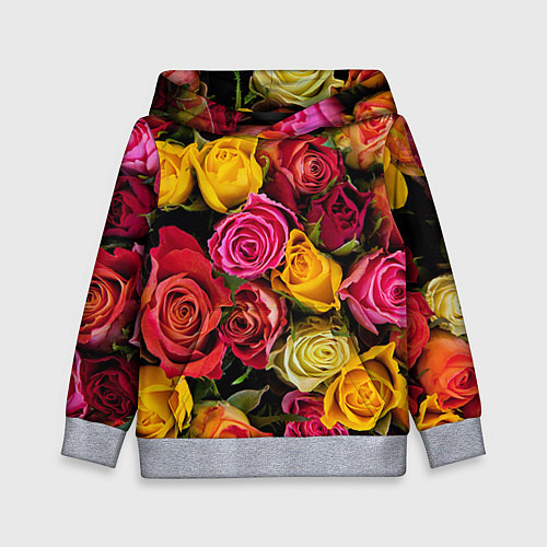 Детская толстовка Ассорти из роз / 3D-Меланж – фото 1
