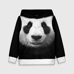 Толстовка-худи детская Взгляд панды, цвет: 3D-белый