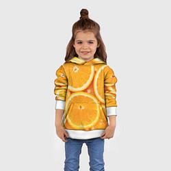Толстовка-худи детская Апельсин, цвет: 3D-белый — фото 2