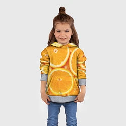 Толстовка-худи детская Апельсин, цвет: 3D-меланж — фото 2