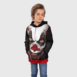 Толстовка-худи детская Зомби клоун, цвет: 3D-красный — фото 2
