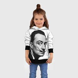 Толстовка-худи детская Сальвадор Дали, цвет: 3D-черный — фото 2