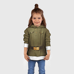 Толстовка-худи детская Униформа солдата, цвет: 3D-белый — фото 2