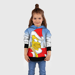 Толстовка-худи детская Санта Гомер, цвет: 3D-черный — фото 2
