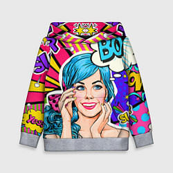 Толстовка-худи детская Pop art, цвет: 3D-меланж