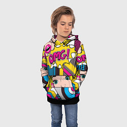 Толстовка-худи детская POP ART, цвет: 3D-черный — фото 2