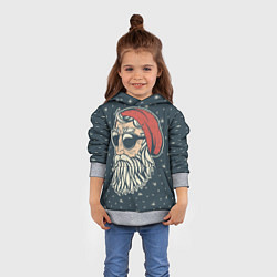 Толстовка-худи детская Санта хипстер, цвет: 3D-меланж — фото 2