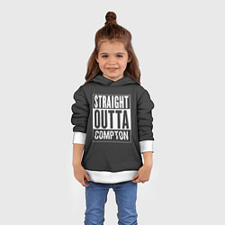 Толстовка-худи детская Straight Outta Compton, цвет: 3D-белый — фото 2