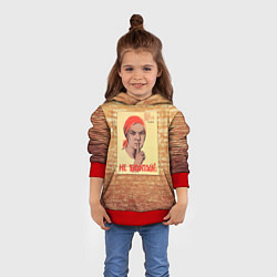 Толстовка-худи детская Плакат СССР 1, цвет: 3D-красный — фото 2