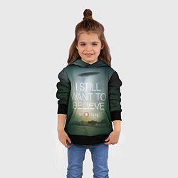 Толстовка-худи детская I still want to believe, цвет: 3D-черный — фото 2
