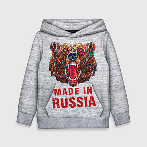 Детская толстовка Bear: Made in Russia / 3D-Меланж – фото 1