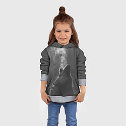 Толстовка-худи детская Воющий волк, цвет: 3D-меланж — фото 2