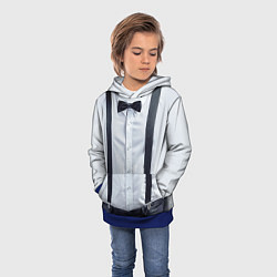 Толстовка-худи детская Рубашка с подтяжками, цвет: 3D-синий — фото 2