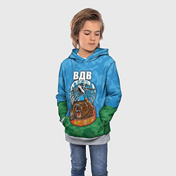 Толстовка-худи детская ВДВ медведь - никто кроме нас, цвет: 3D-меланж — фото 2