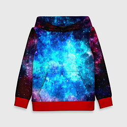 Толстовка-худи детская Голубая вселенная, цвет: 3D-красный
