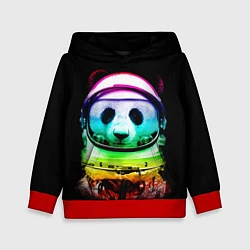 Толстовка-худи детская Панда космонавт, цвет: 3D-красный