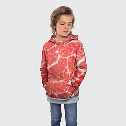 Толстовка-худи детская Кусок мяса, цвет: 3D-меланж — фото 2