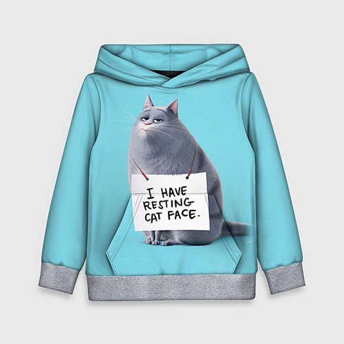 Детская толстовка I have resing cat face / 3D-Меланж – фото 1