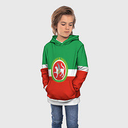 Толстовка-худи детская Татарстан: флаг, цвет: 3D-белый — фото 2