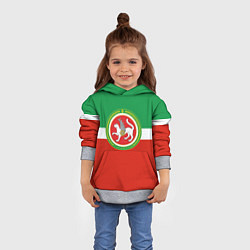 Толстовка-худи детская Татарстан: флаг, цвет: 3D-меланж — фото 2