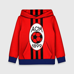 Толстовка-худи детская ACM Milan 1899, цвет: 3D-синий