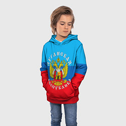 Толстовка-худи детская Луганская республика, цвет: 3D-красный — фото 2