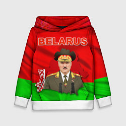 Толстовка-худи детская Belarus: Lukashenko цвета 3D-белый — фото 1