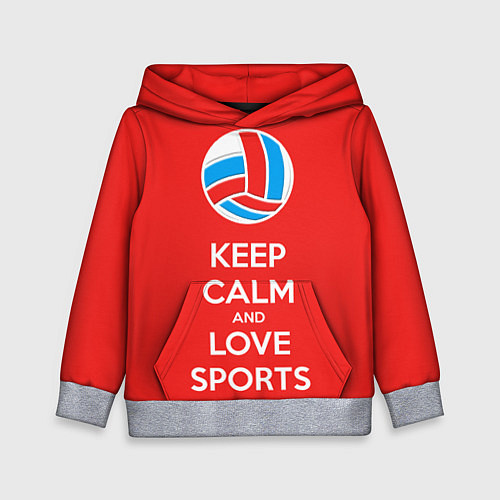 Детская толстовка Keep Calm & Love Volleyball / 3D-Меланж – фото 1