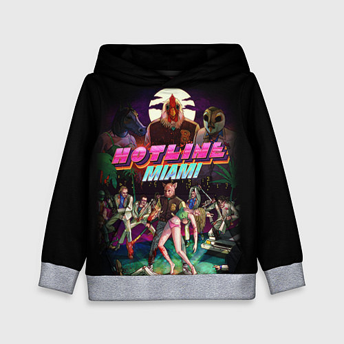 Детская толстовка Hotline Miami / 3D-Меланж – фото 1