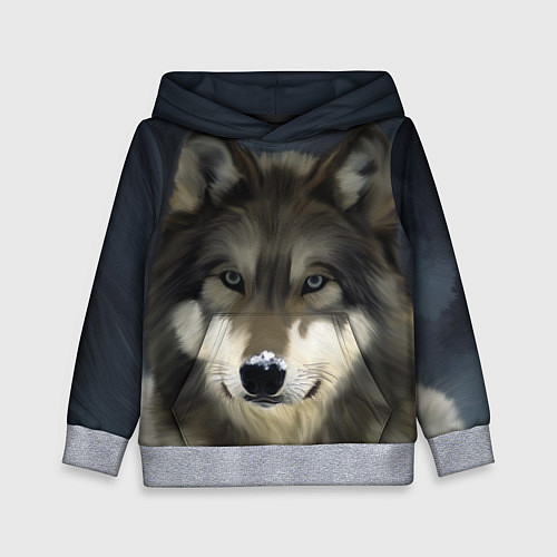 Детская толстовка Зимний волк / 3D-Меланж – фото 1