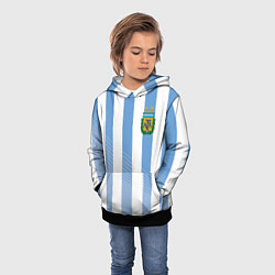 Толстовка-худи детская Сборная Аргентины: ЧМ-2018, цвет: 3D-черный — фото 2