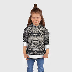 Толстовка-худи детская Календарь ацтеков, цвет: 3D-белый — фото 2