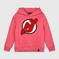 Толстовка оверсайз детская New Jersey Devils, цвет: коралловый