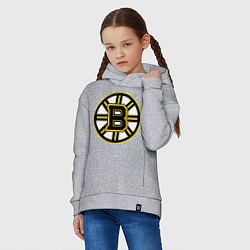 Толстовка оверсайз детская Boston Bruins, цвет: меланж — фото 2