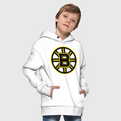 Толстовка оверсайз детская Boston Bruins, цвет: белый — фото 2