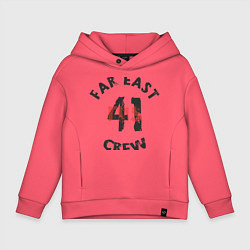 Толстовка оверсайз детская Far East 41 Crew, цвет: коралловый