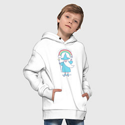 Толстовка оверсайз детская Skate mage, цвет: белый — фото 2