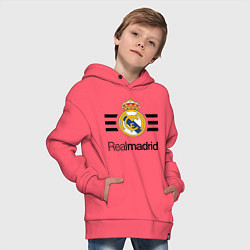 Толстовка оверсайз детская Real Madrid Lines, цвет: коралловый — фото 2