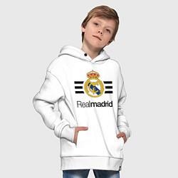Толстовка оверсайз детская Real Madrid Lines, цвет: белый — фото 2
